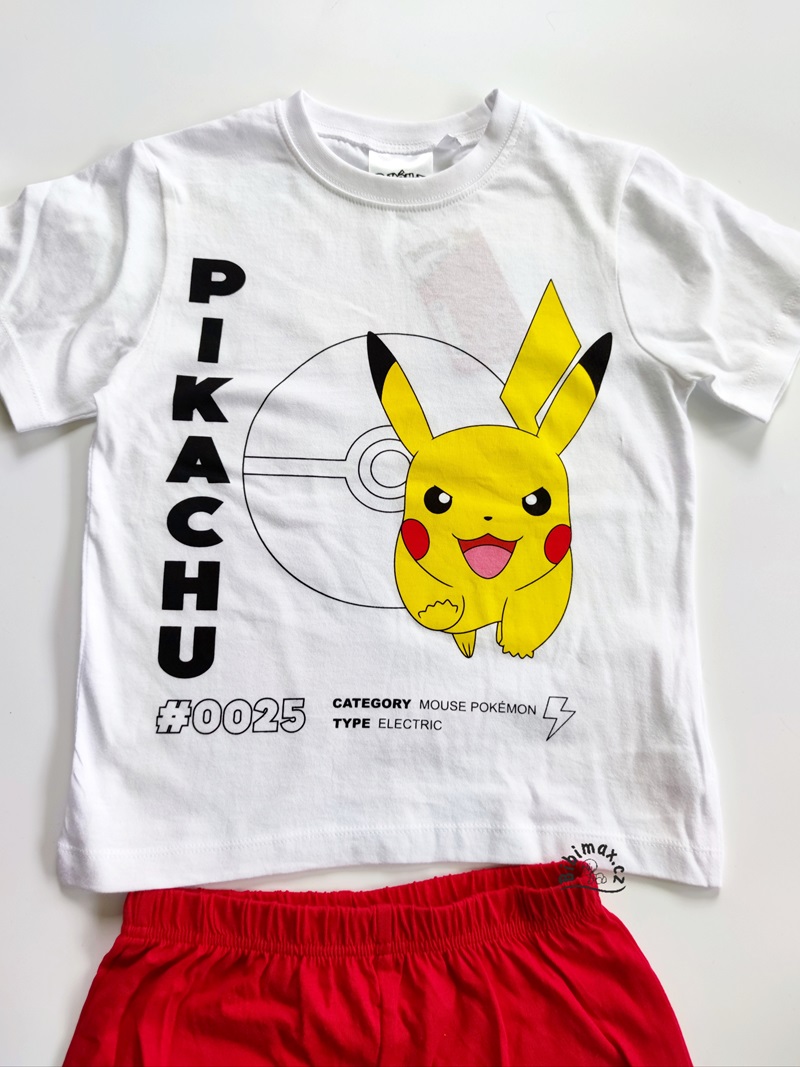 Chlapecké letní pyžamo/komplet POKEMON bílo-červené