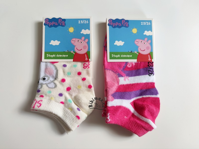 Dívčí kotníčkové ponožky PRASÁTKO PEPPA  2 ks