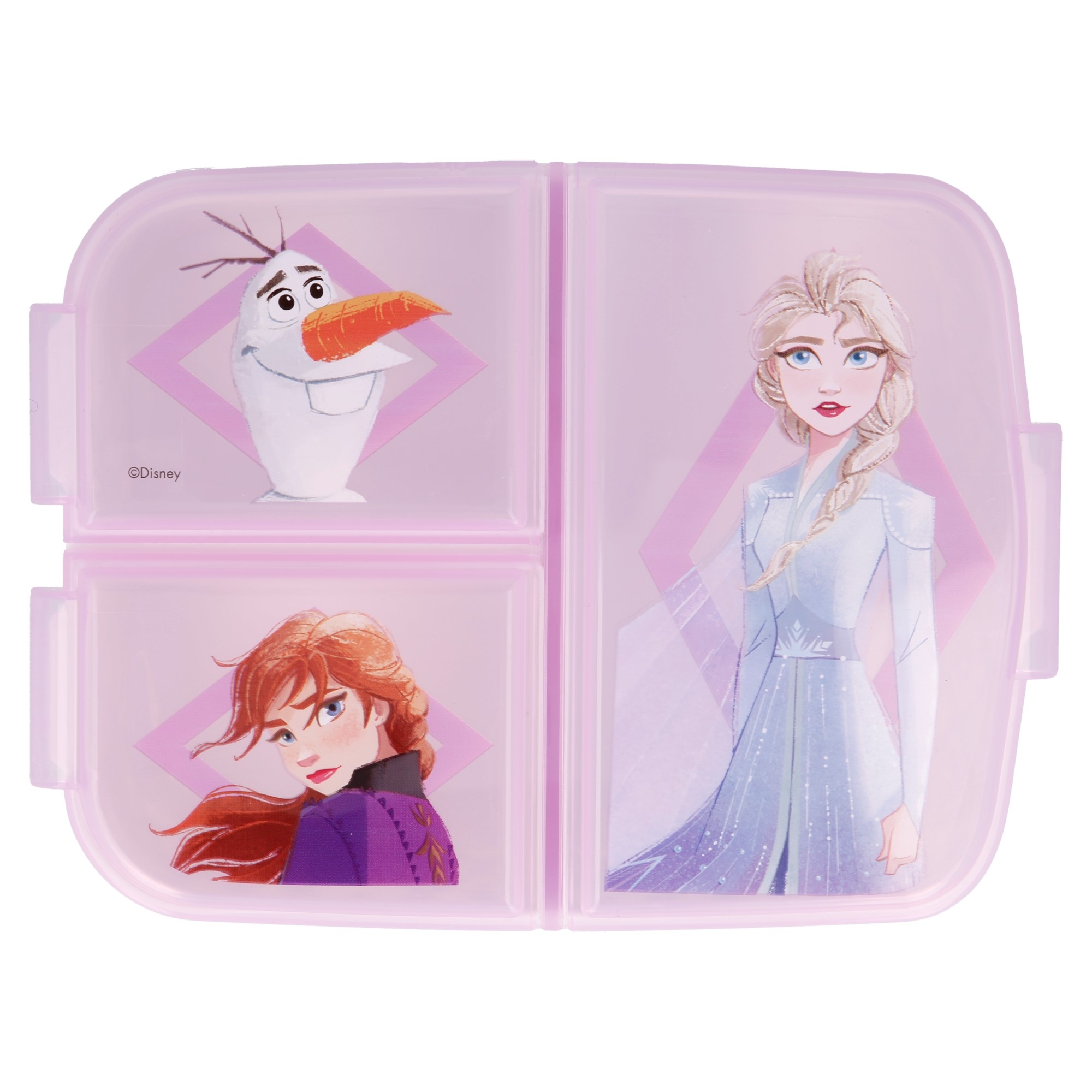 Stor Dělený plastový box na svačinu FROZEN 2 Elements