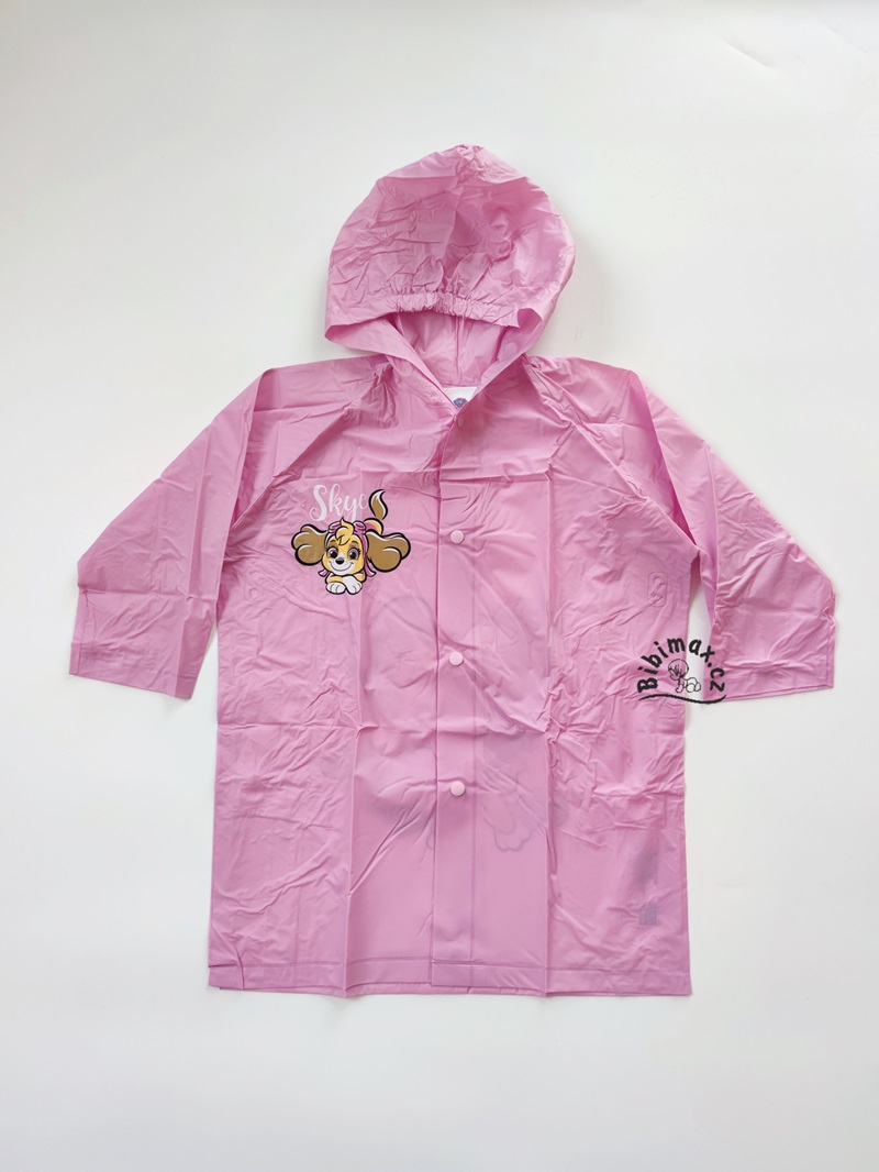 Dívčí pláštěnka TLAPKOVÁ PATROLA světle růžová