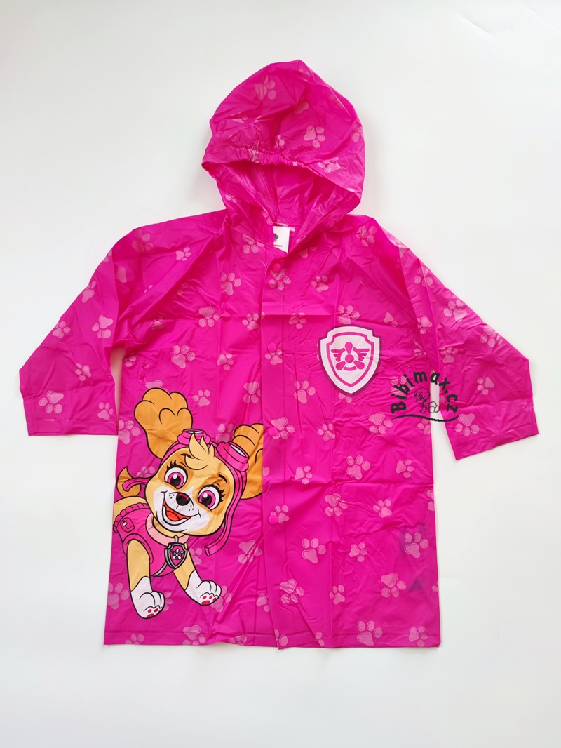 Dívčí pláštěnka TLAPKOVÁ PATROLA růžová