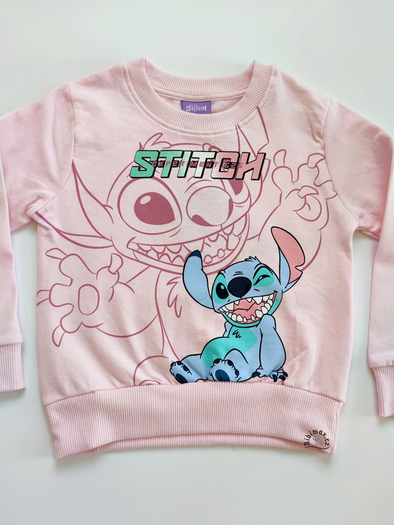 Dívčí mikina STITCH růžová - Experiment