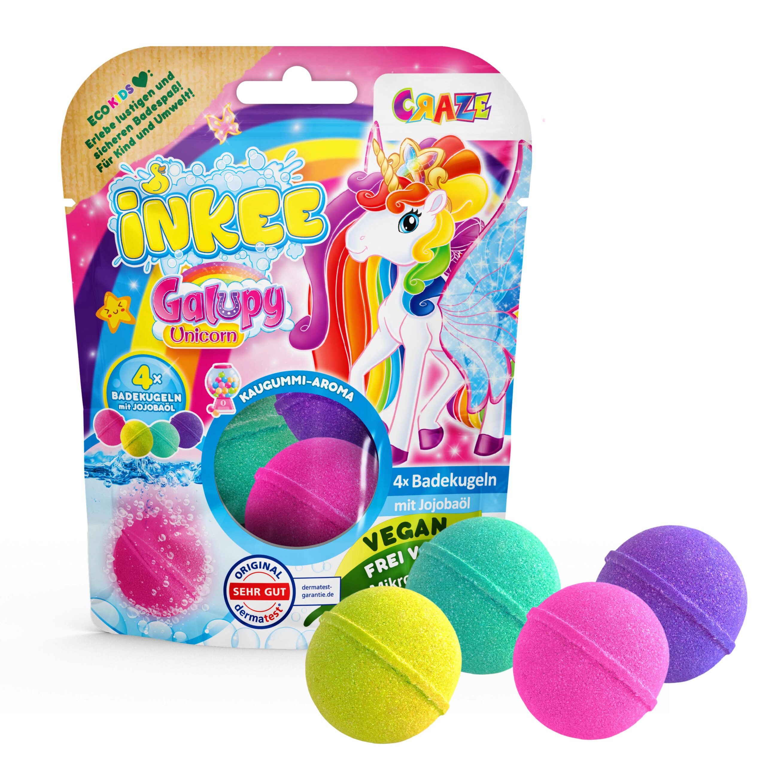 INKEE - sada šumivé bomby GALUPY UNICORN 4 ks
