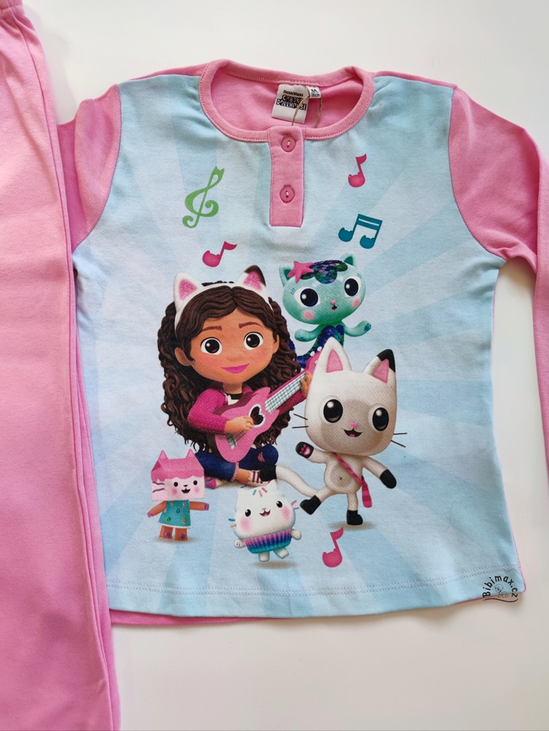 Dívčí pyžamo Gábinin kouzelný domek světle růžové