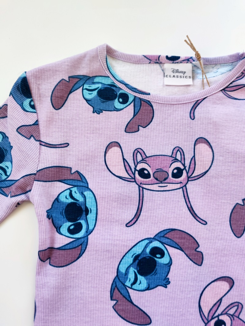 Dívčí žebrované tričko STITCH fialové DR