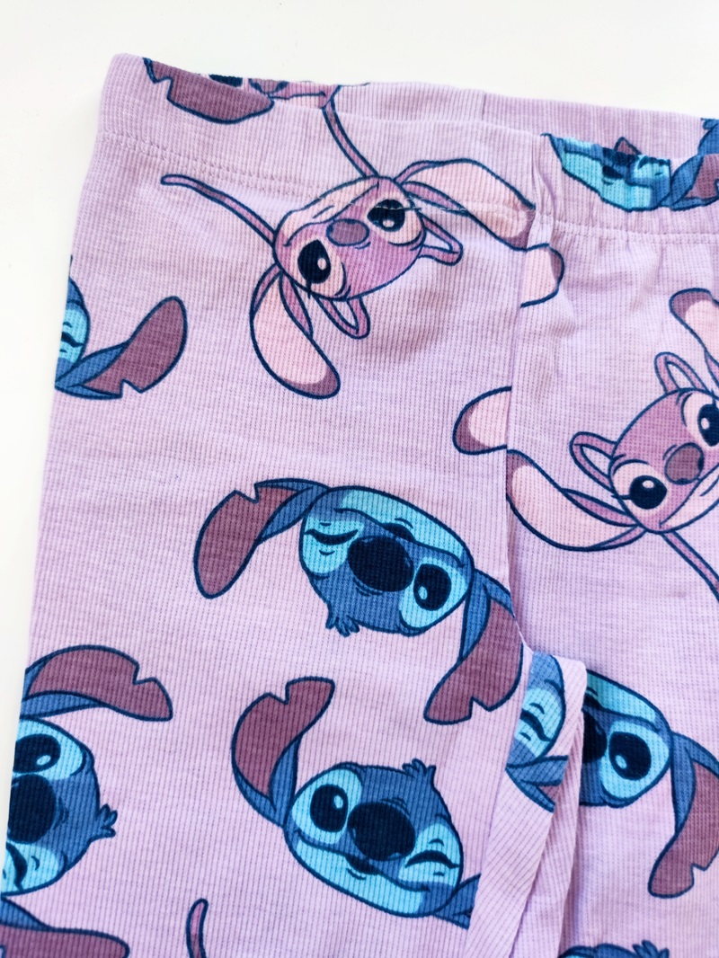 Žebrované legíny STITCH fialové