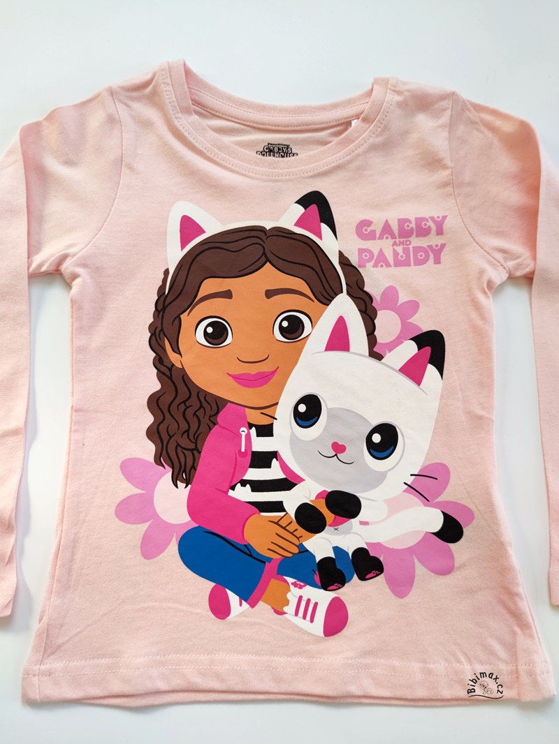 Dívčí tričko Gábinin kouzelný kouzelný domek - světle meruňkové DR