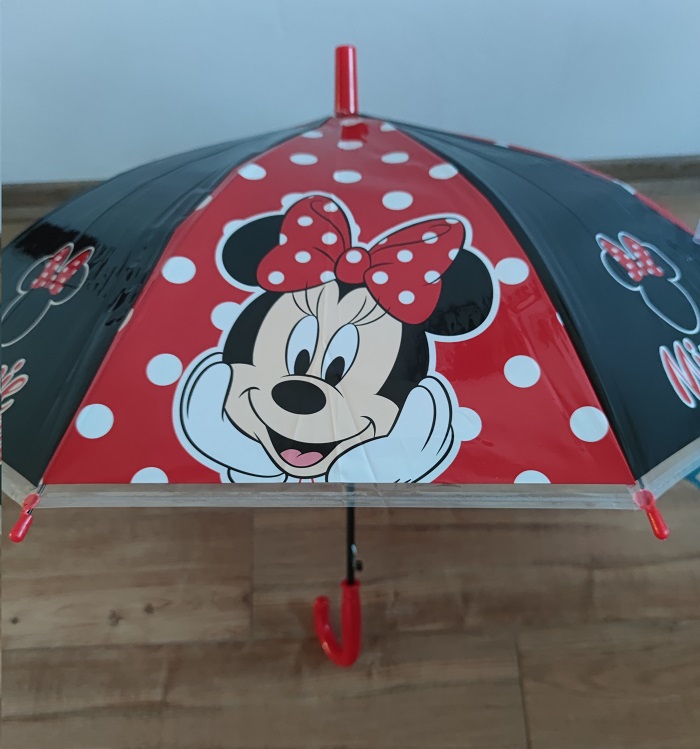 Dívčí deštník disney MINNIE černo-červený