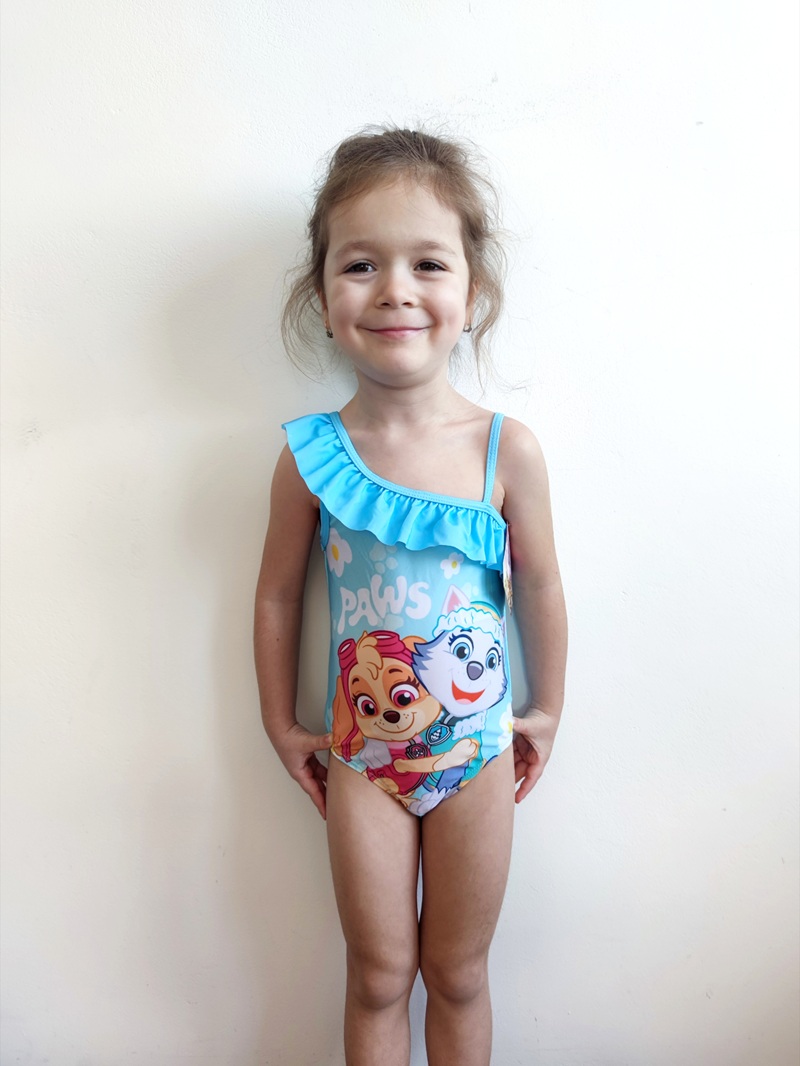 Dívčí jednodílné plavky TLAPKOVÁ PATROLA - SKY a EVERST modré