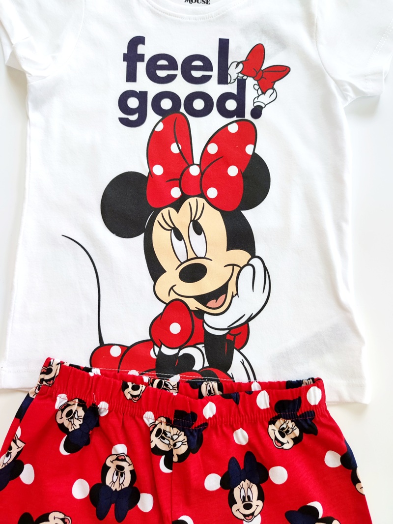 Dívčí letní pyžamo disney MINNIE bílo/červené
