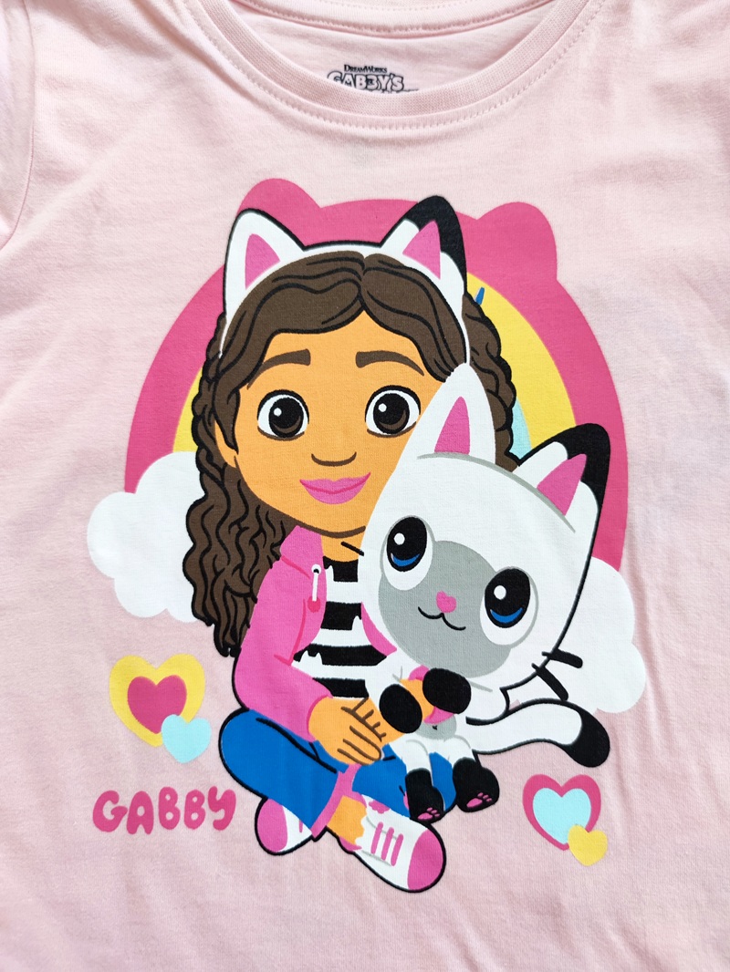 Dívčí tričko GABBY - Gábinin kouzelný domek - růžové