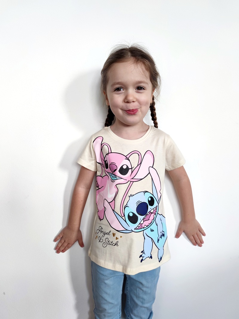 Dívčí tričko STITCH béžové EP - KR