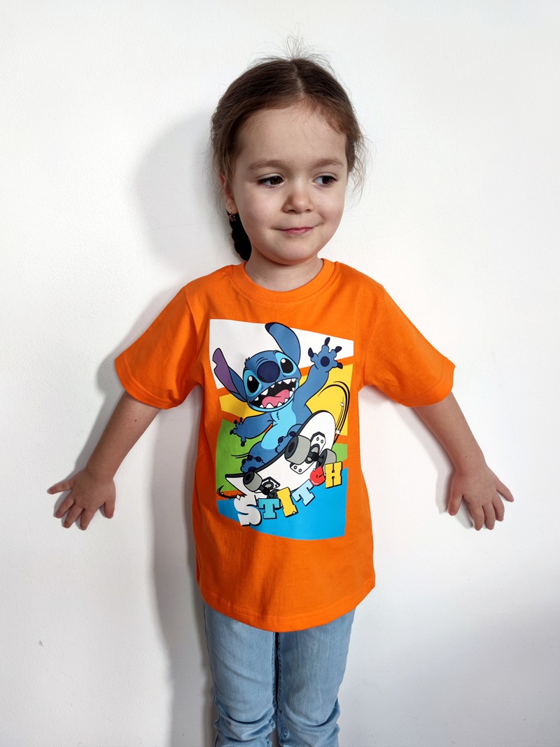 Chlapecké tričko STITCH oranžové - SKATE KR