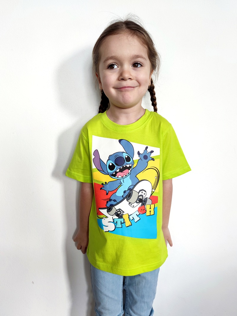 Chlapecké tričko STITCH zelené - SKATE KR