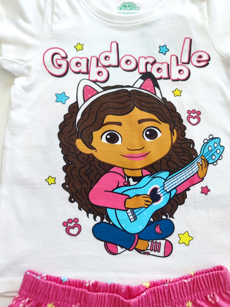 Dívčí letní pyžamo GABBY´S DOLLHOUSE šedo/zelenkavé