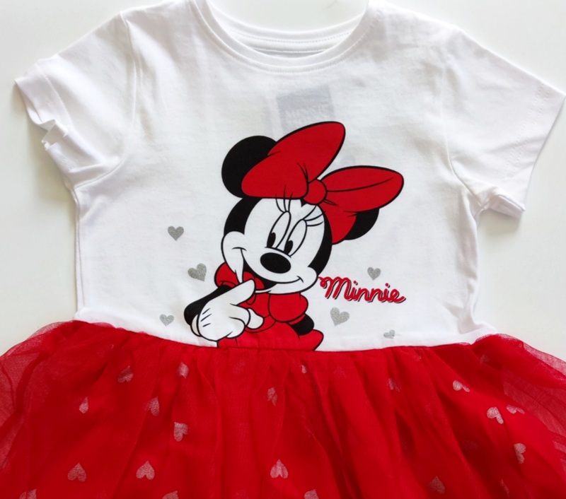 Dívčí šaty disney MINNIE s tylovou sukní bílo-červené