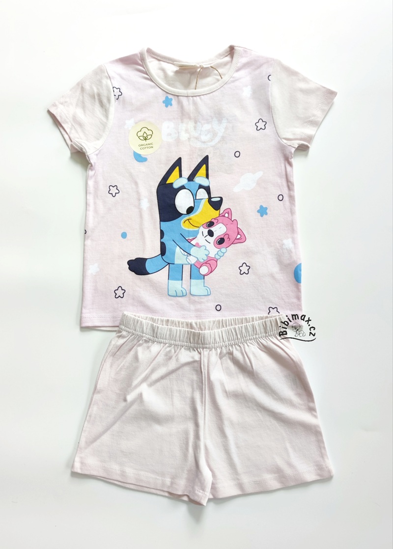 Letní dívčí pyžamo BLUEY - světle růžové