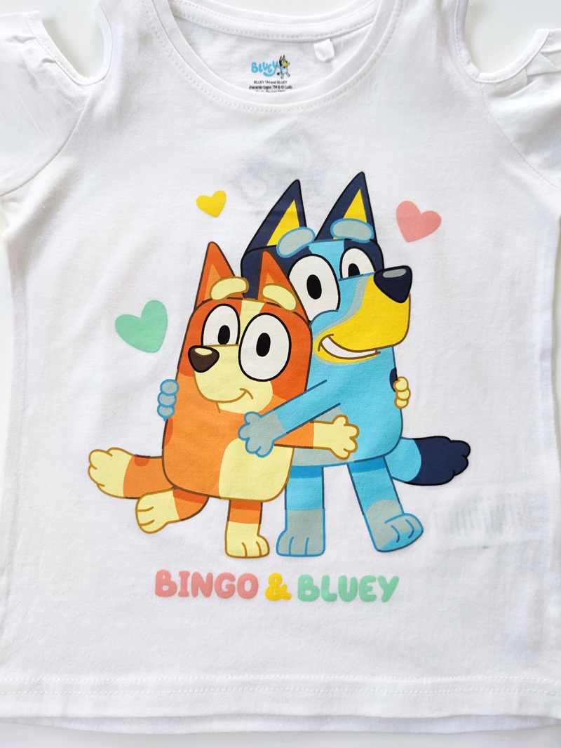 Dívčí tričko BLUEY - bílé KR