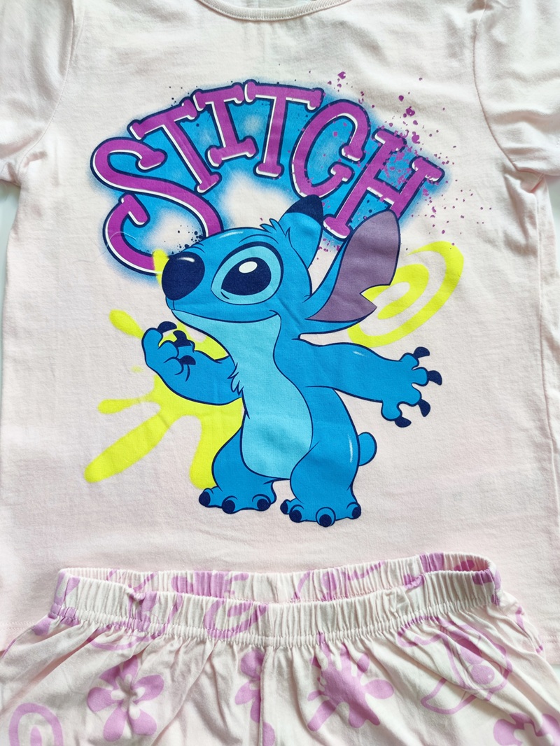 Dívčí letní pyžamo/komplet STITCH - růžové V