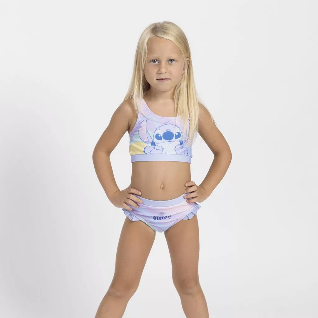 Dívčí dvoudílné plavky STITCH žíhané