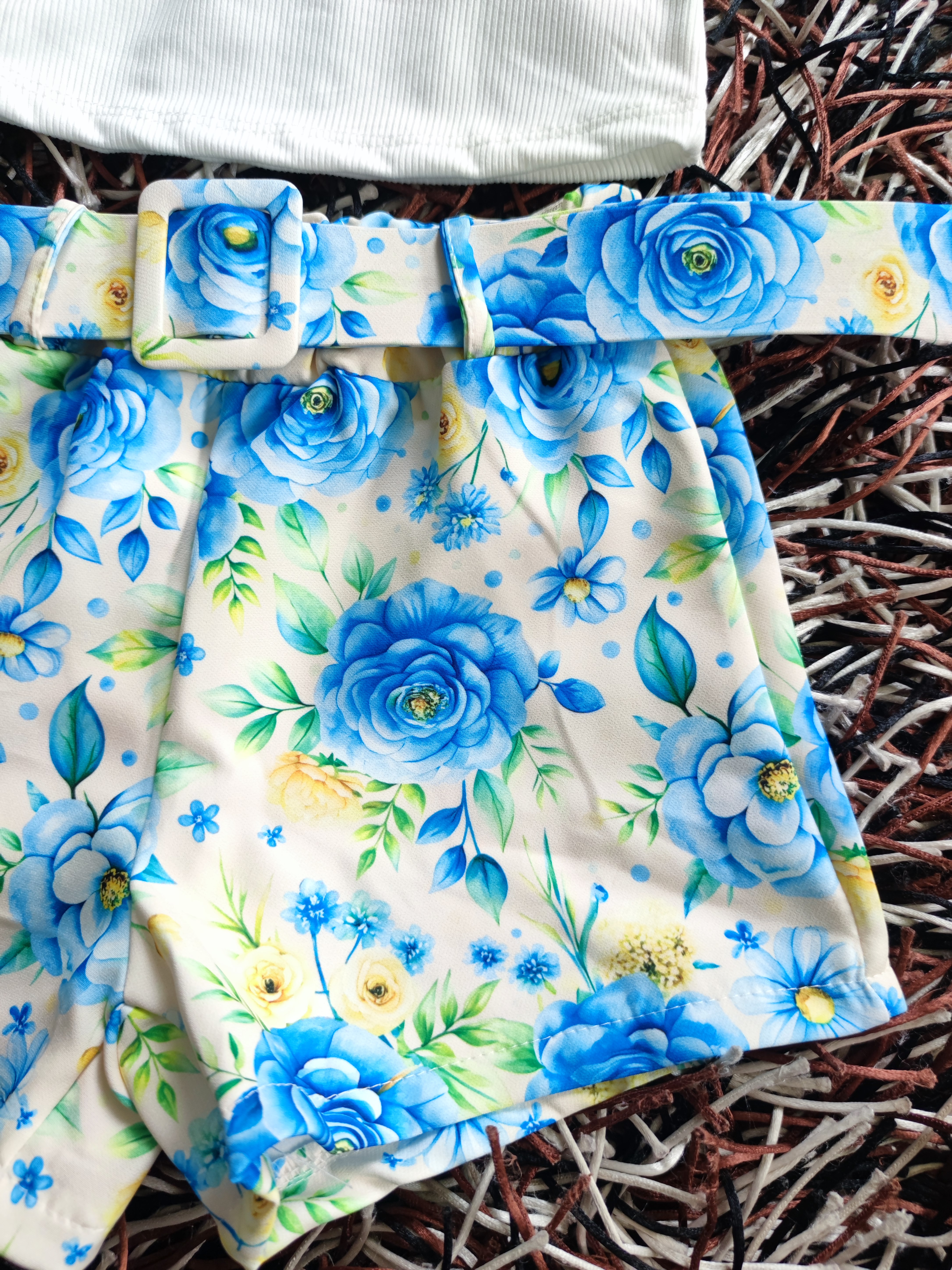 Dívčí letní květovaný komplet