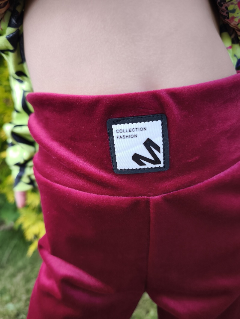 Velurové legíny - vínové