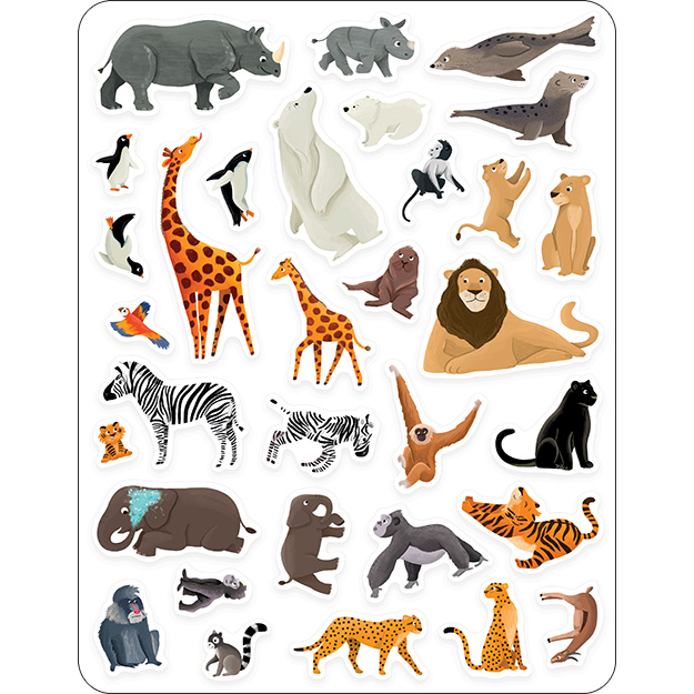 Hra se silikonovými samolepkami ZOO