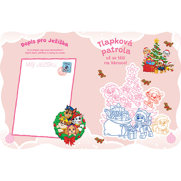 Vánoční omalovánky se samolepkami TLAPKOVÁ PATROLA