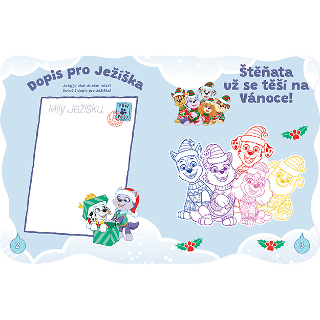 Vánoční omalovánky se samolepkami TLAPKOVÁ PATROLA