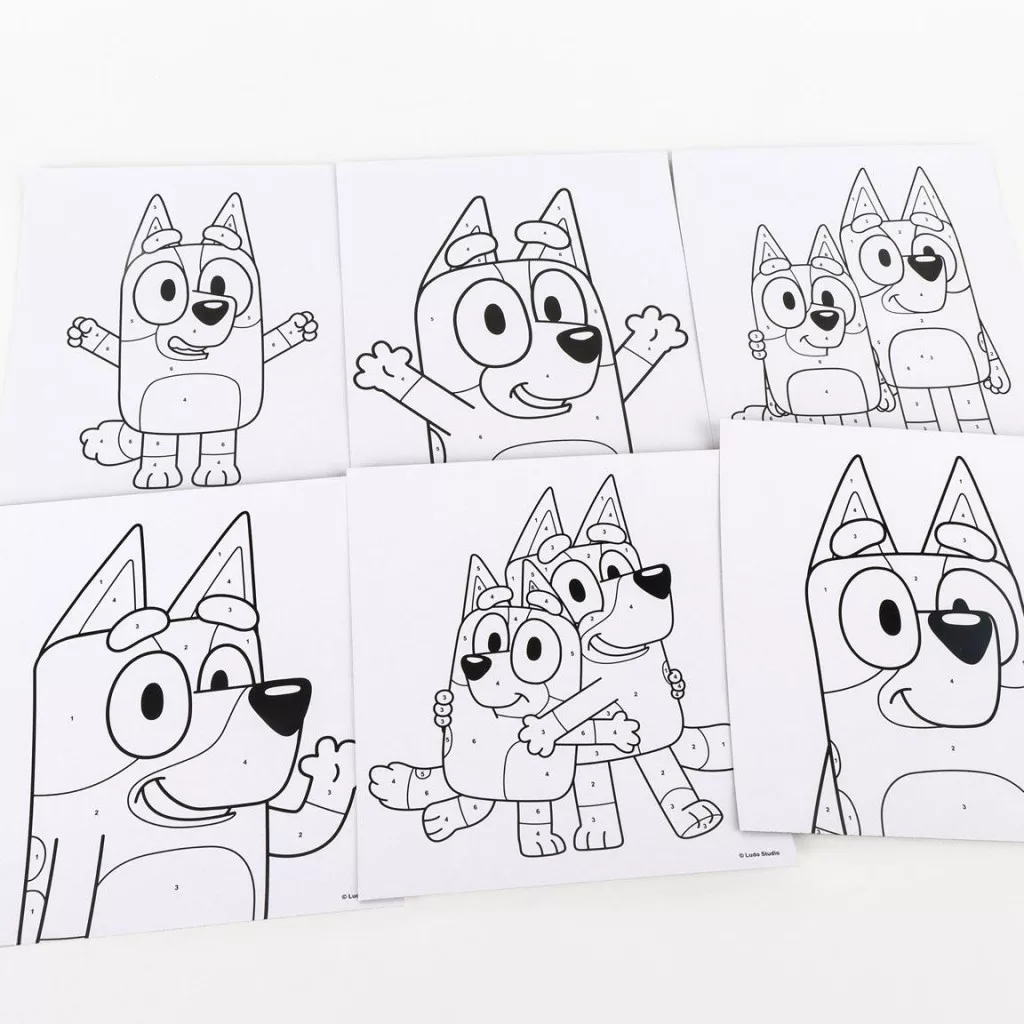 Omalovánky BLUEY - malování podle čísel