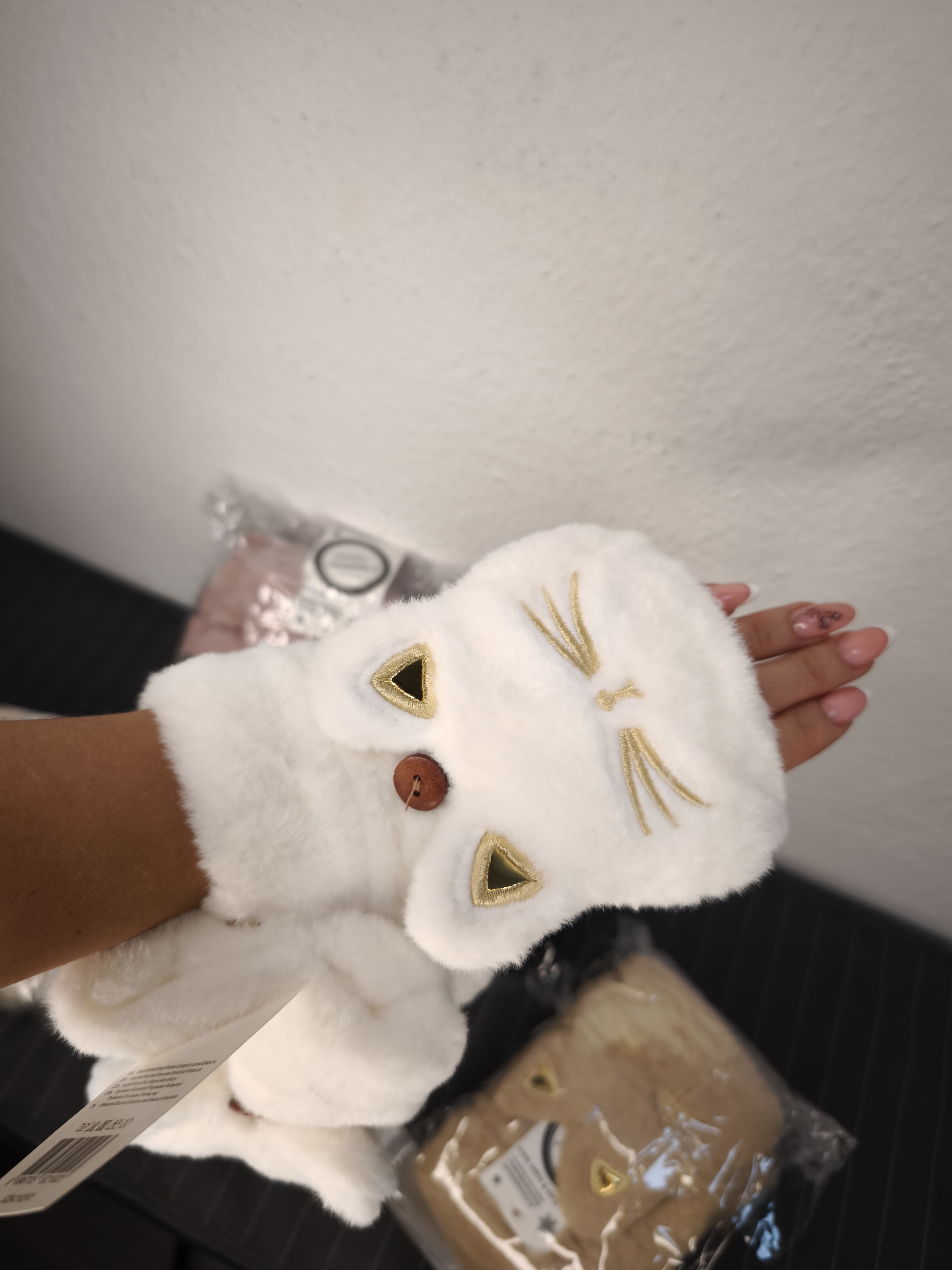 Prstové rukavice s krytím - huňaté