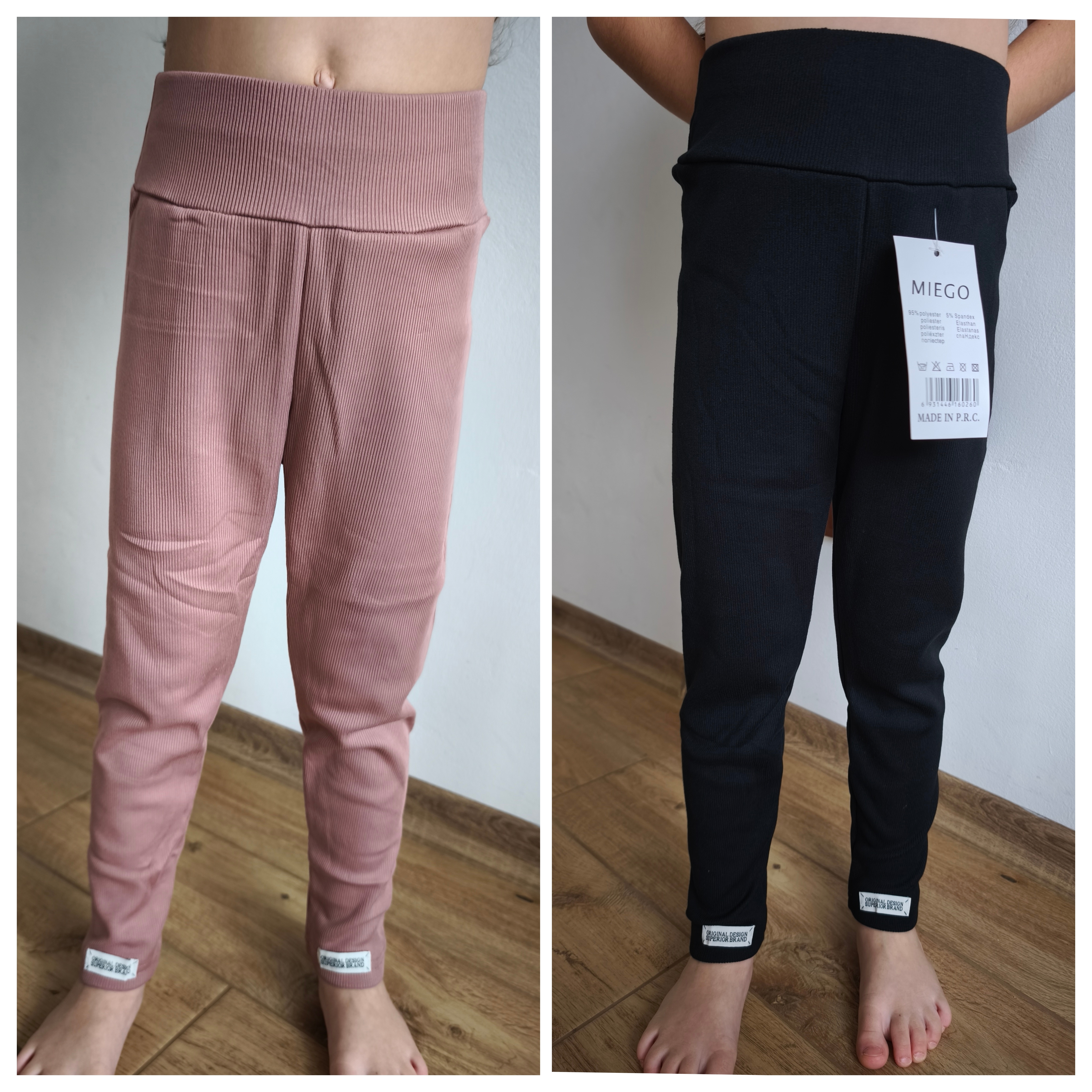 Dívčí zateplené legíny Barevné (žebrované)