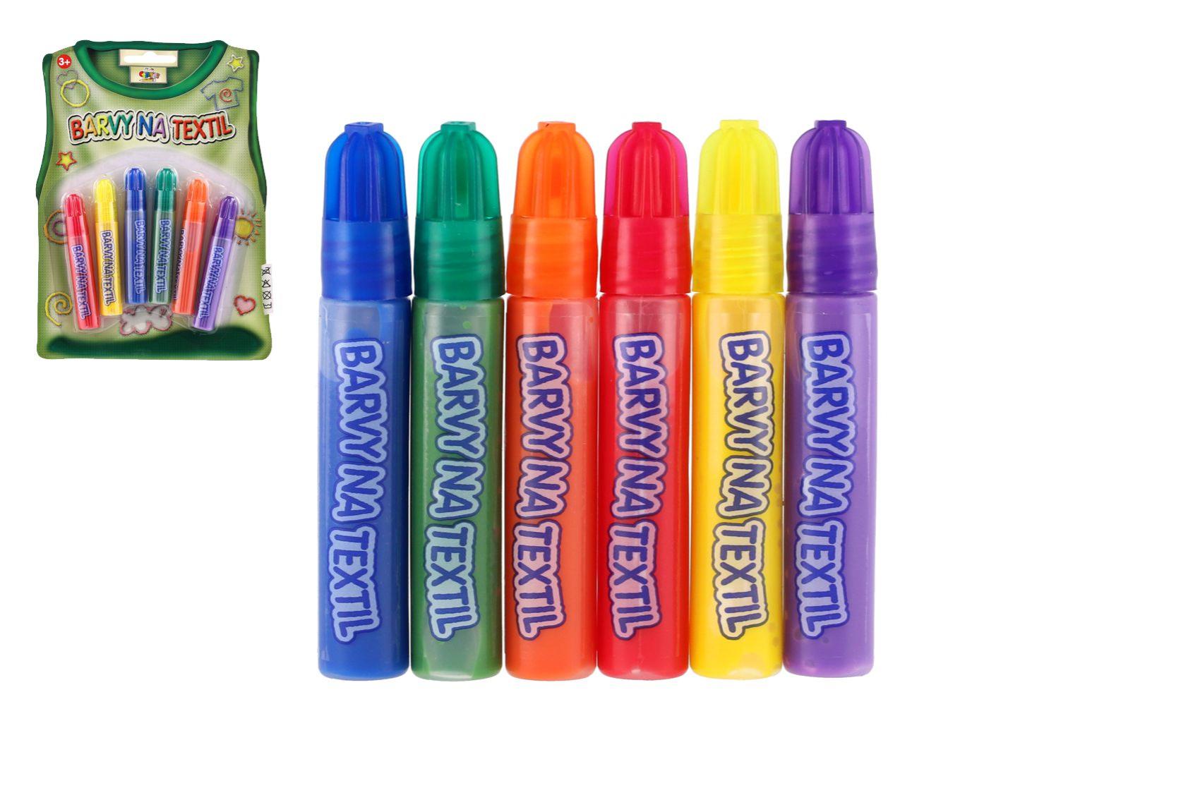 Barvy na textil, základní 6 ks