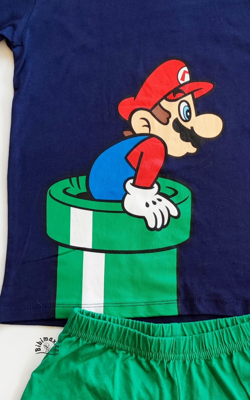 Chlapecké letní pyžamo/komplet SUPER MARIO modrá/zelená