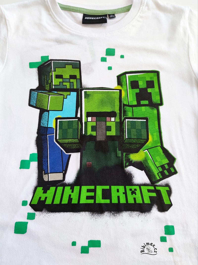Chlapecké letní pyžamo/komplet MINECRAFT bílá/zelenkavá