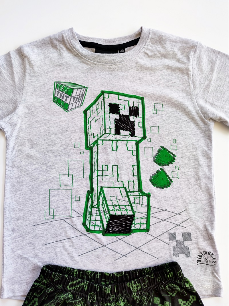 Chlapecké letní pyžamo/komplet MINECRAFT šedá/černá