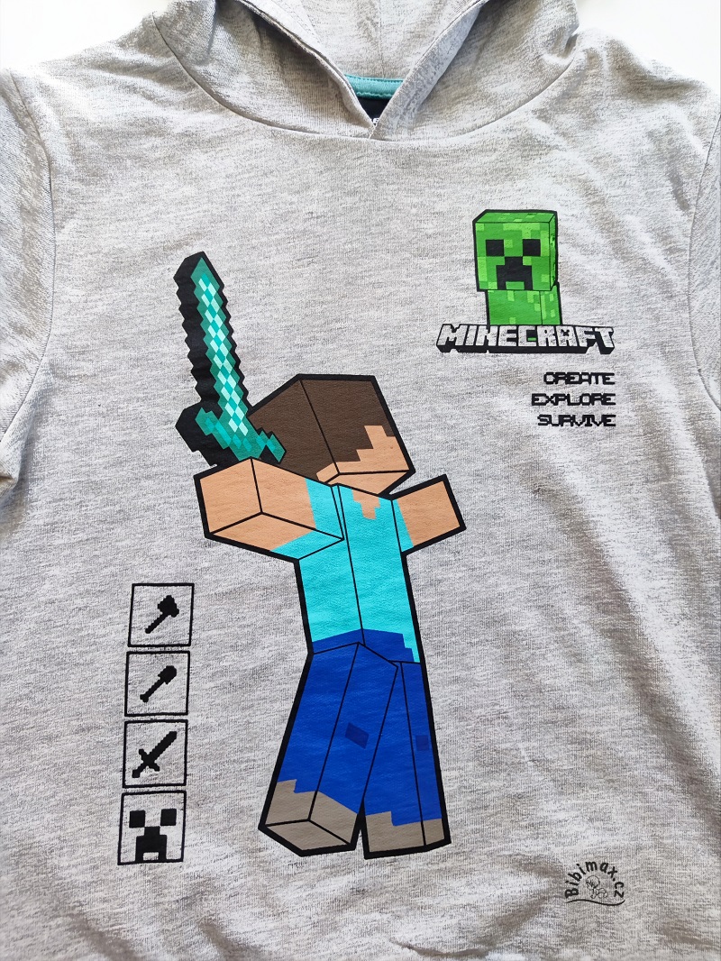 Chlapecká mikina MINECRAFT šedá