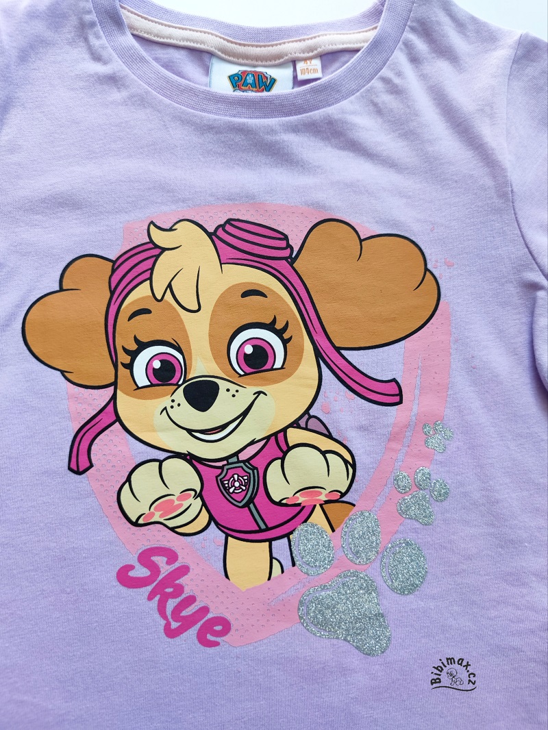 Dívčí tričko TLAPKOVÁ PATROLA fialové DR