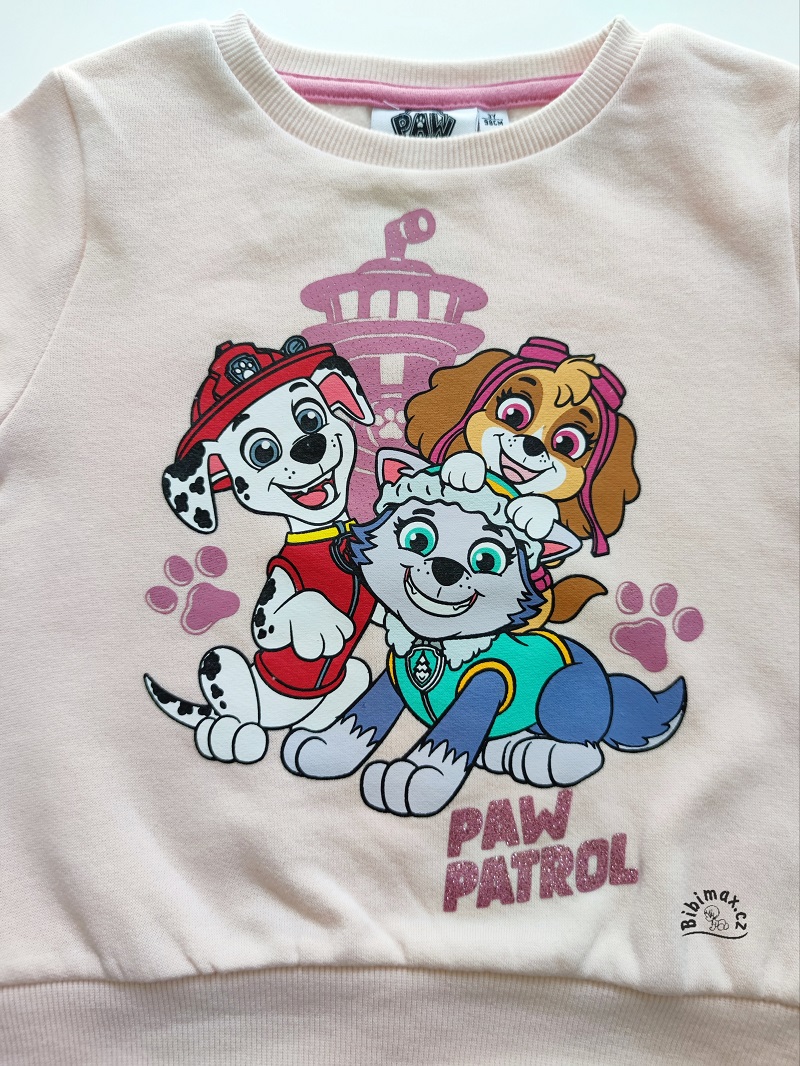 Dívčí mikina TLAPKOVÁ PATROLA růžová