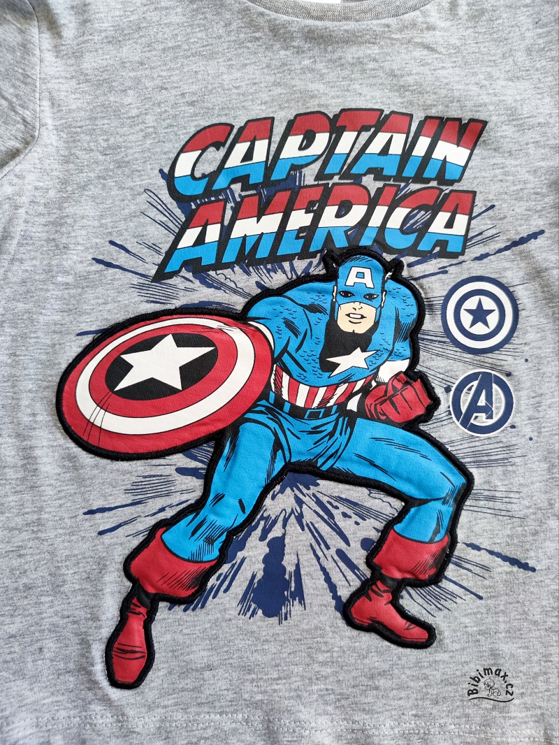 Chlapecké tričko AVENGERS šedé -Capitan Amerika DR