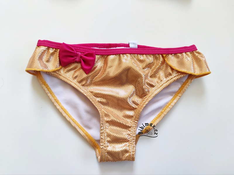 Dívčí dvoudílné plavky Disney MINNIE zlato/žluté - lesklé