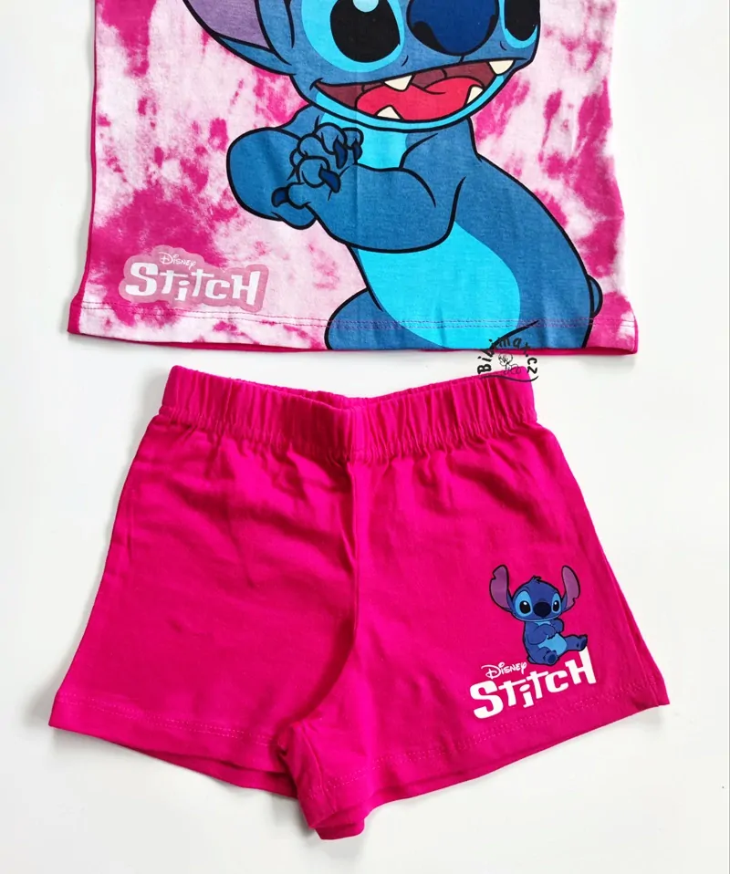 Dívčí letní pyžamo LILO a STITCH růžové