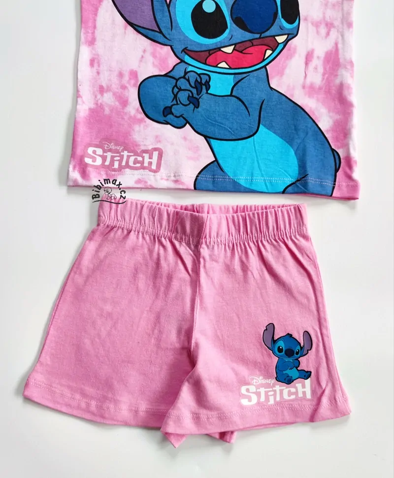 Dívčí letní pyžamo LILO a STITCH světle růžové