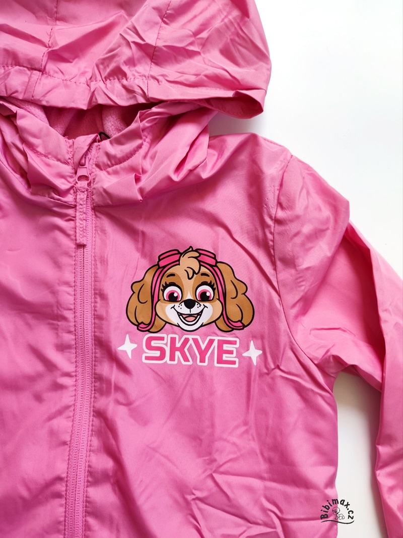 Dívčí šusťáková bunda TLAPKOVÁ PATROLA růžová
