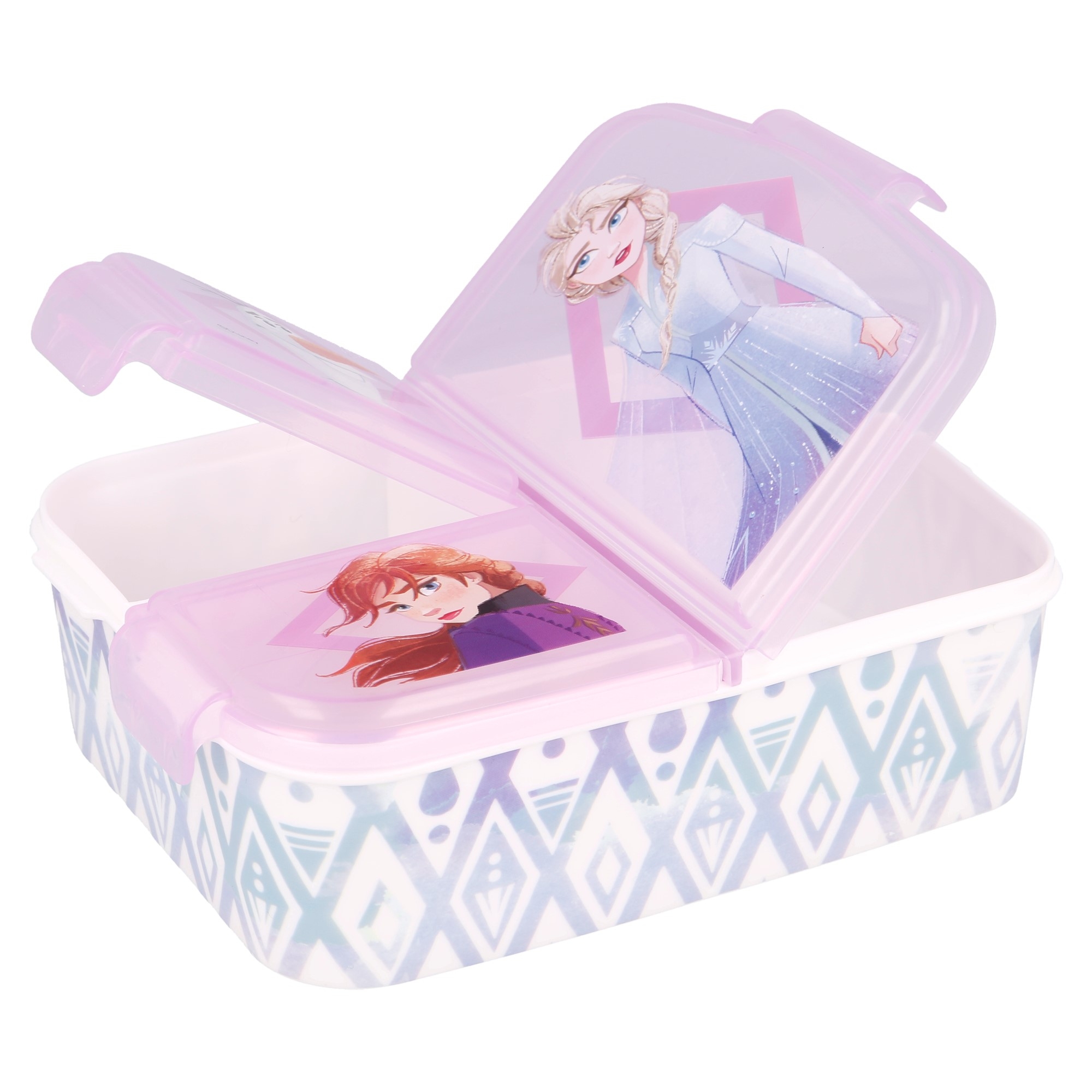 Stor Dělený plastový box na svačinu FROZEN 2 Elements