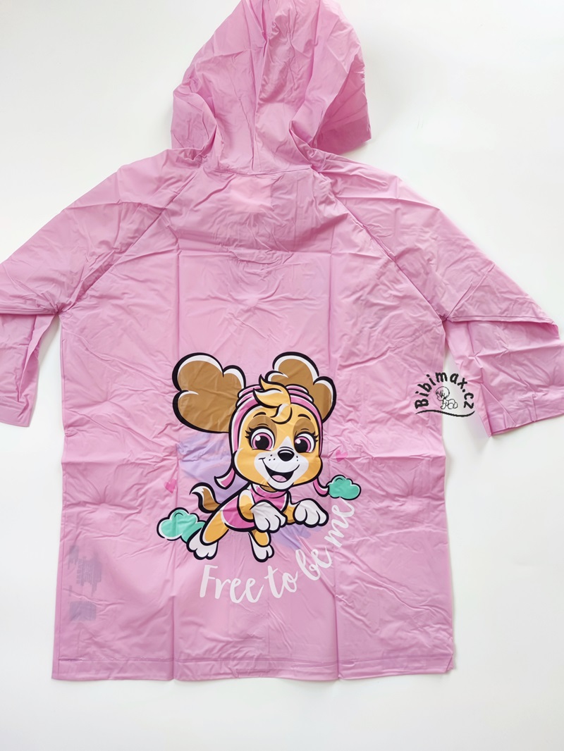 Dívčí pláštěnka TLAPKOVÁ PATROLA světle růžová