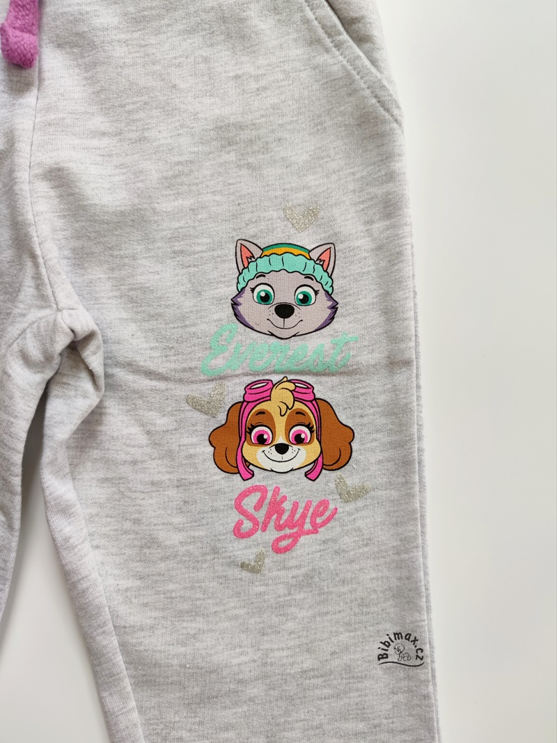 Dívčí tepláky TLPAKOVÁ PATROLA šedé Sky a Everest