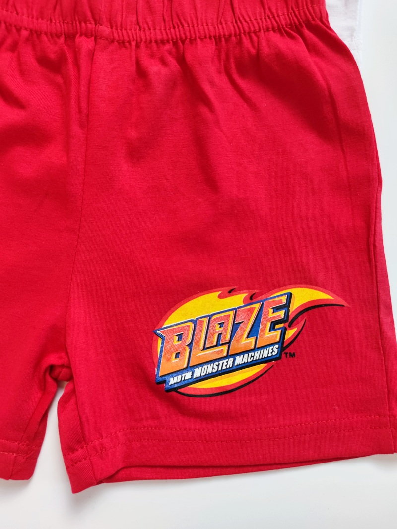 Chlapecké letní pyžamo BLAZE - Plamínek bílo/červené