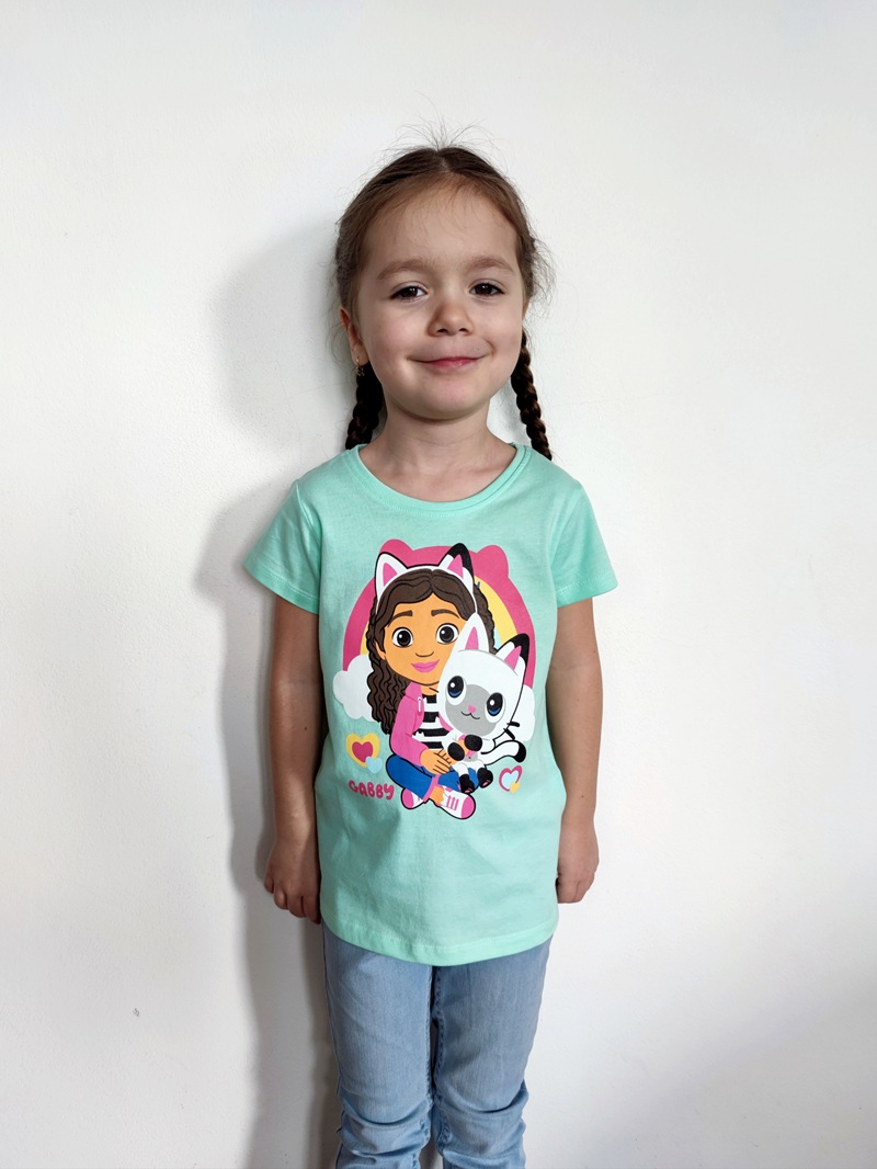 Dívčí tričko GABBY - Gábinin kouzelný domek - zelenkavé