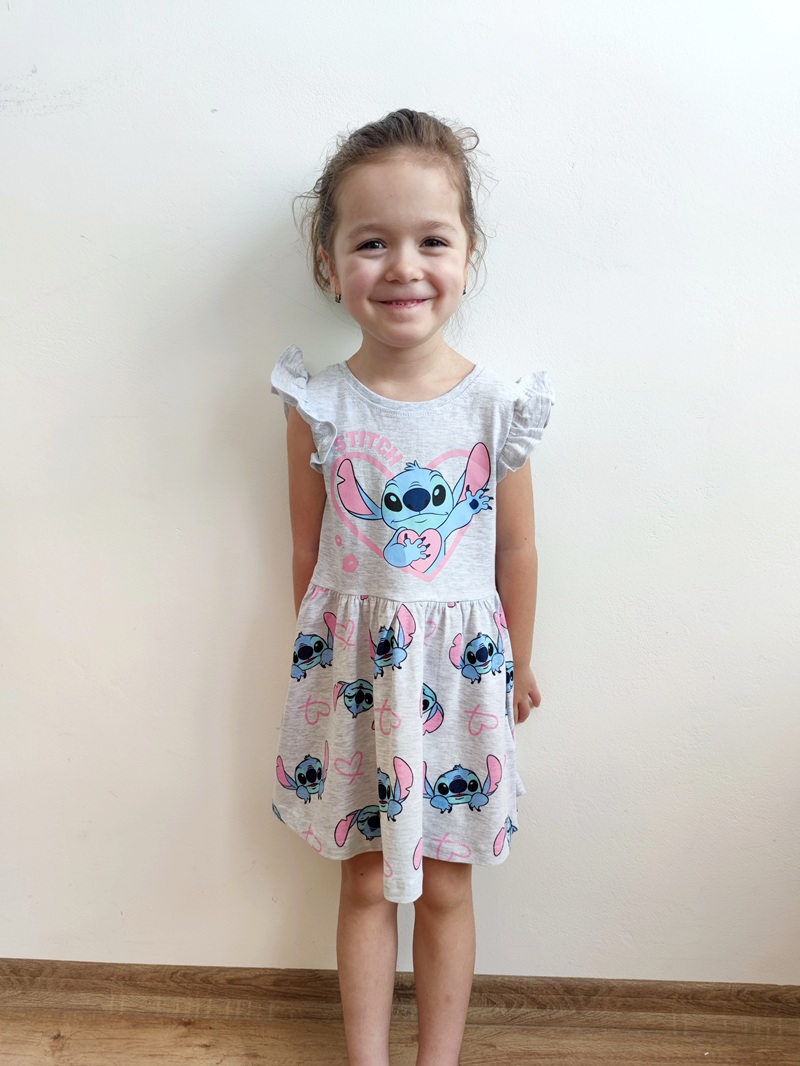Dívčí letní šaty STITCH šedé